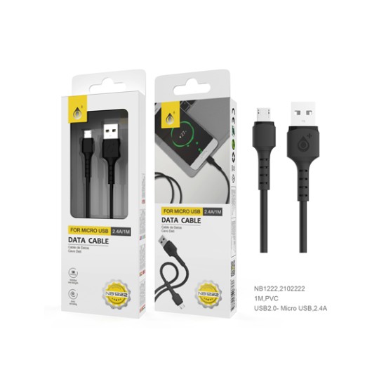 MICRO DATA CABLE ONEPLUS NB1222 2,4A 1M PRETO MICRO DATA CABLE ONEPLUS NB1222 2,4A 1M PRETO